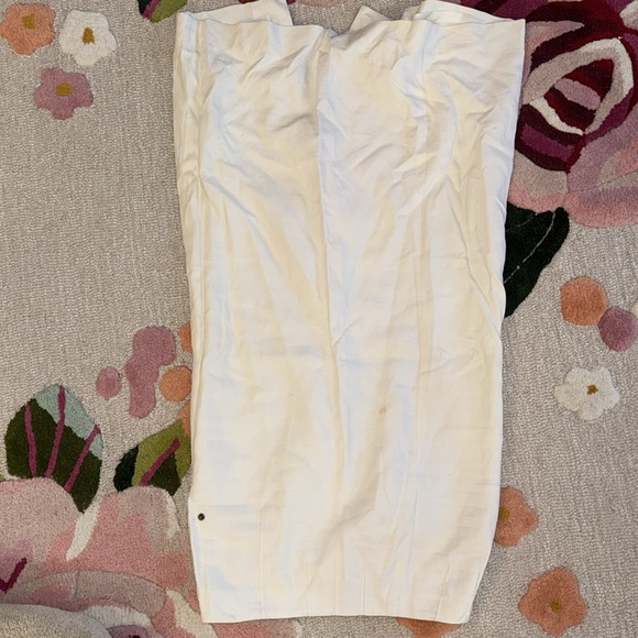 Sonia Rykiel high waist 💯 linen lined tailored pencil midi skirt w flower FR40 - Picture 17 of 17